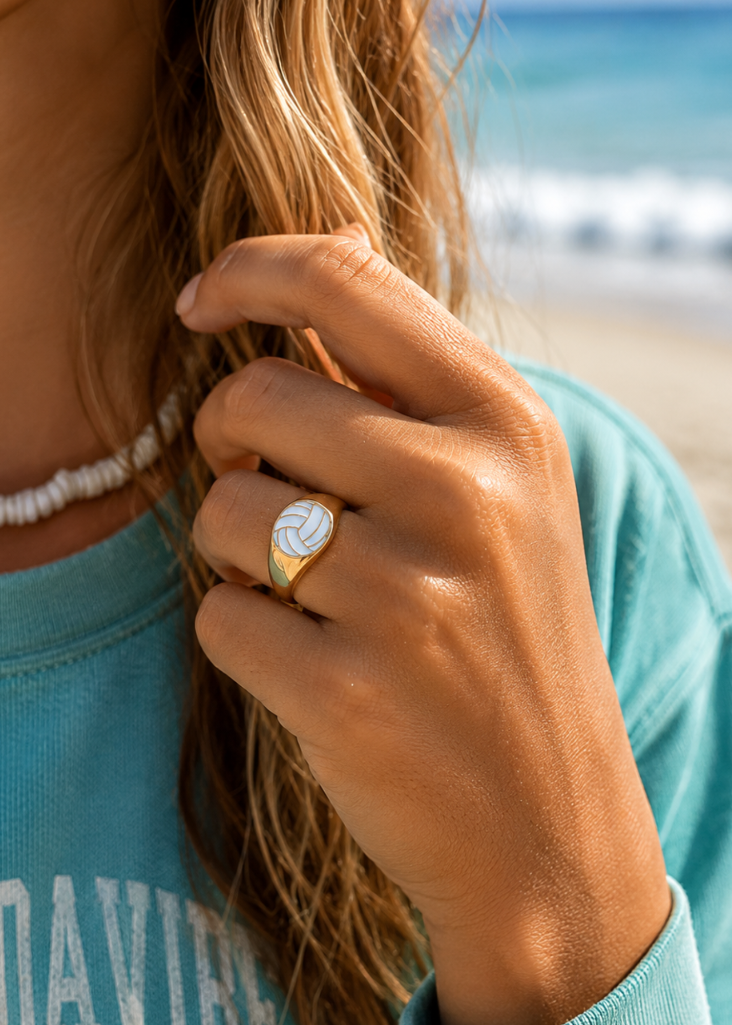 Gold Volleyball Ring