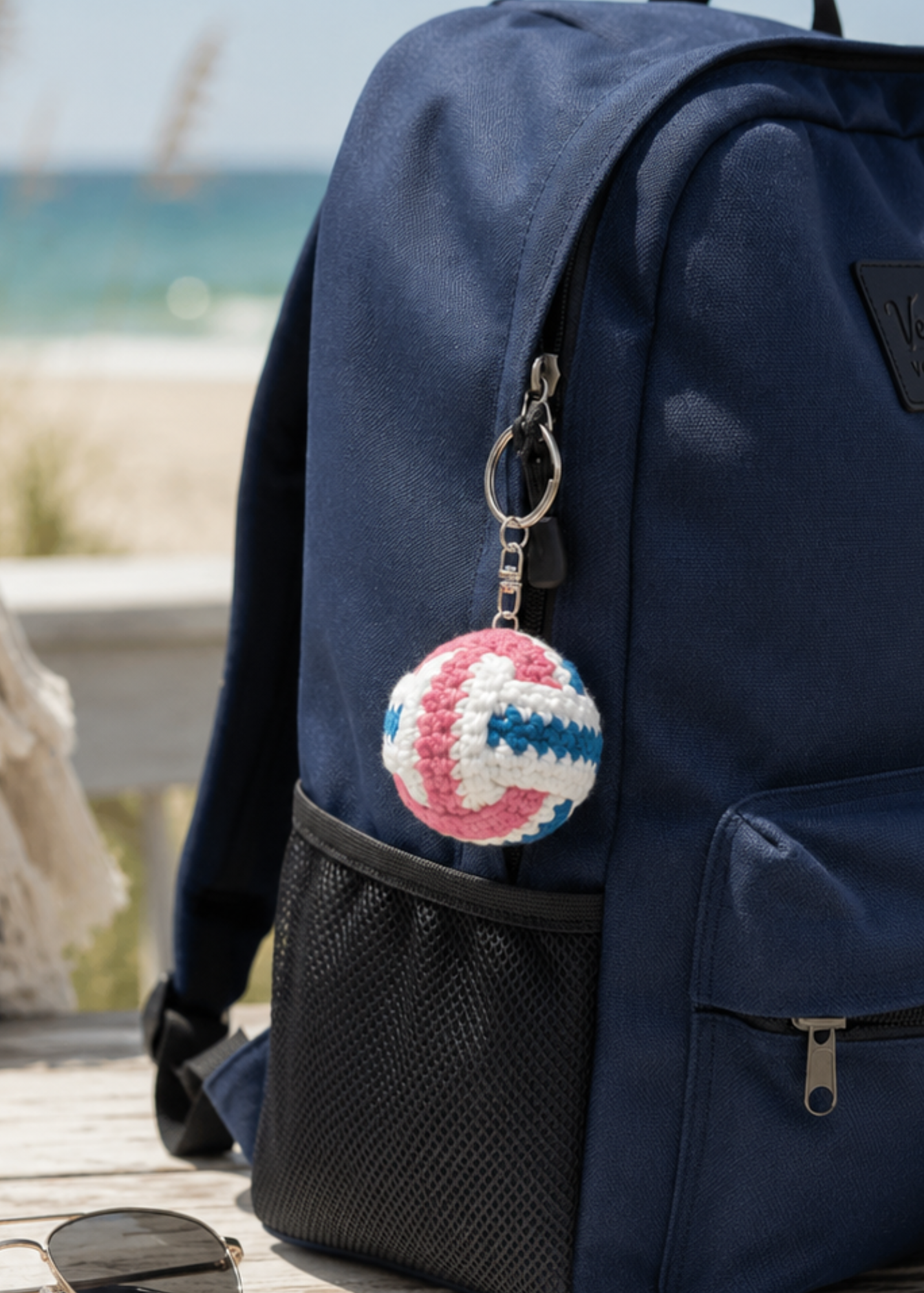 Crochet Volleyball Keychain