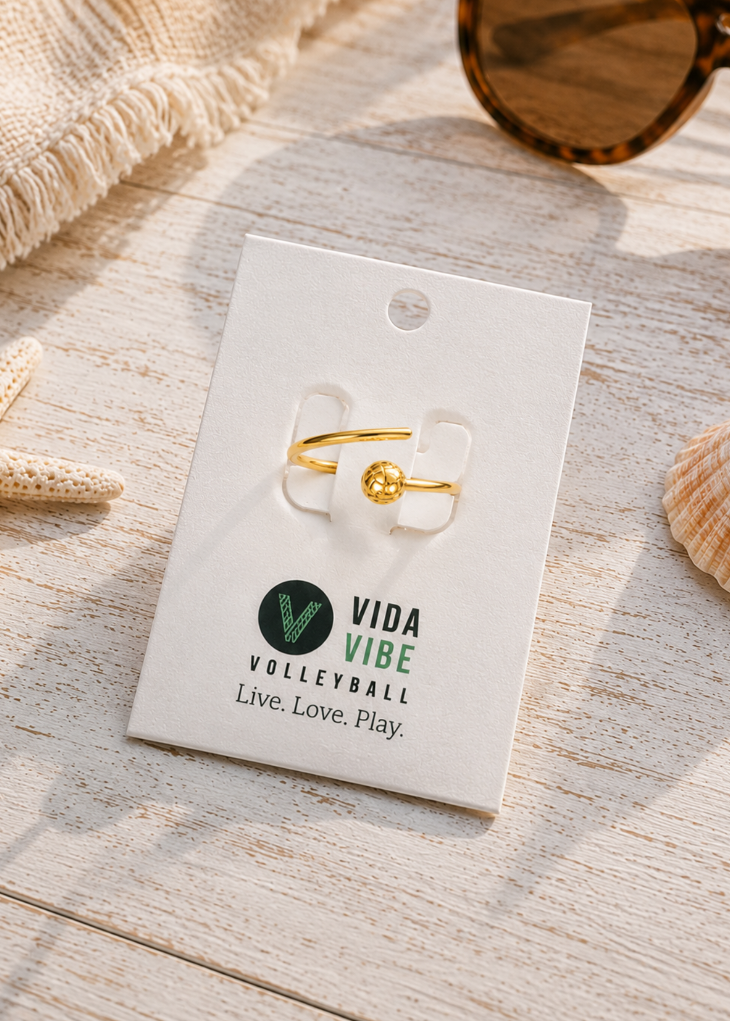 Gold Wrap Volleyball Ring