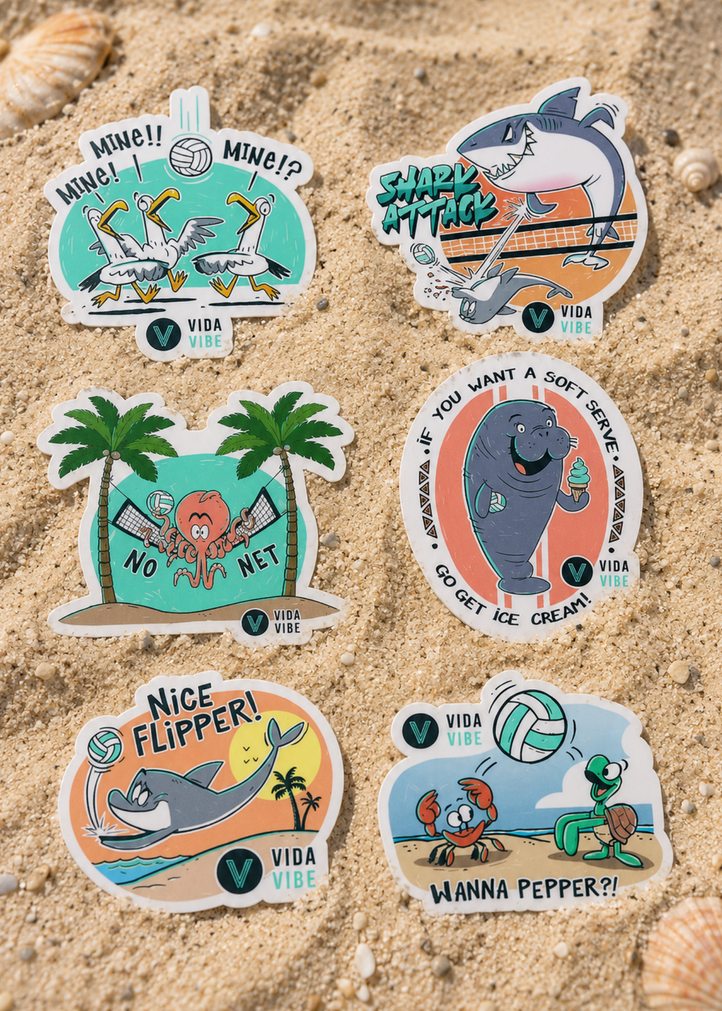 Big Kahuna Sticker Volleyball Pack