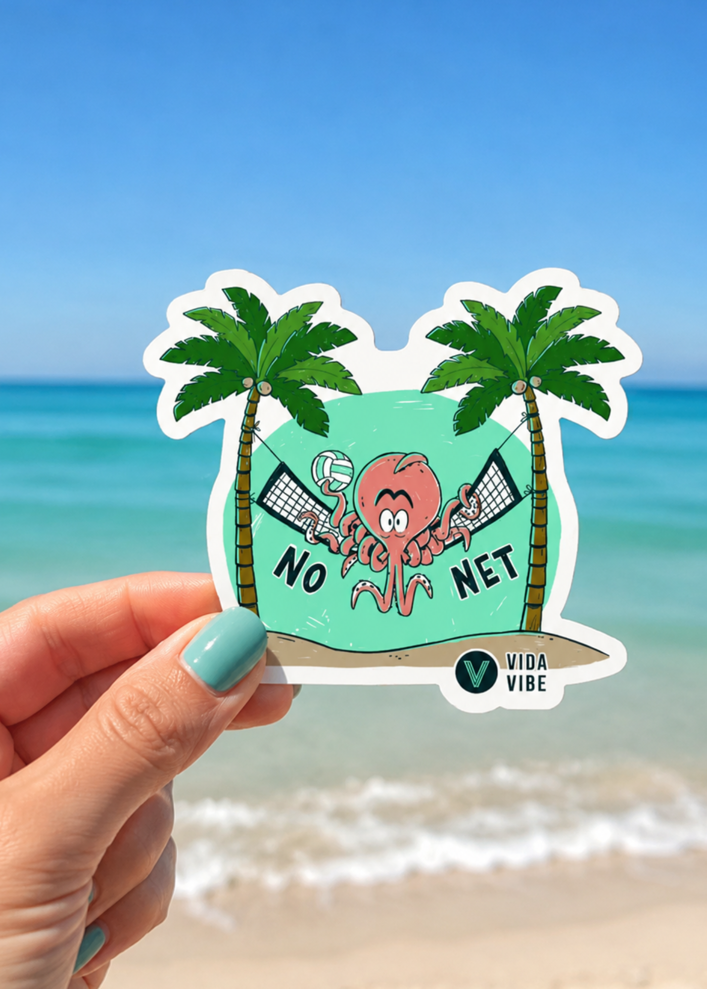 No Net Volleyball Sticker