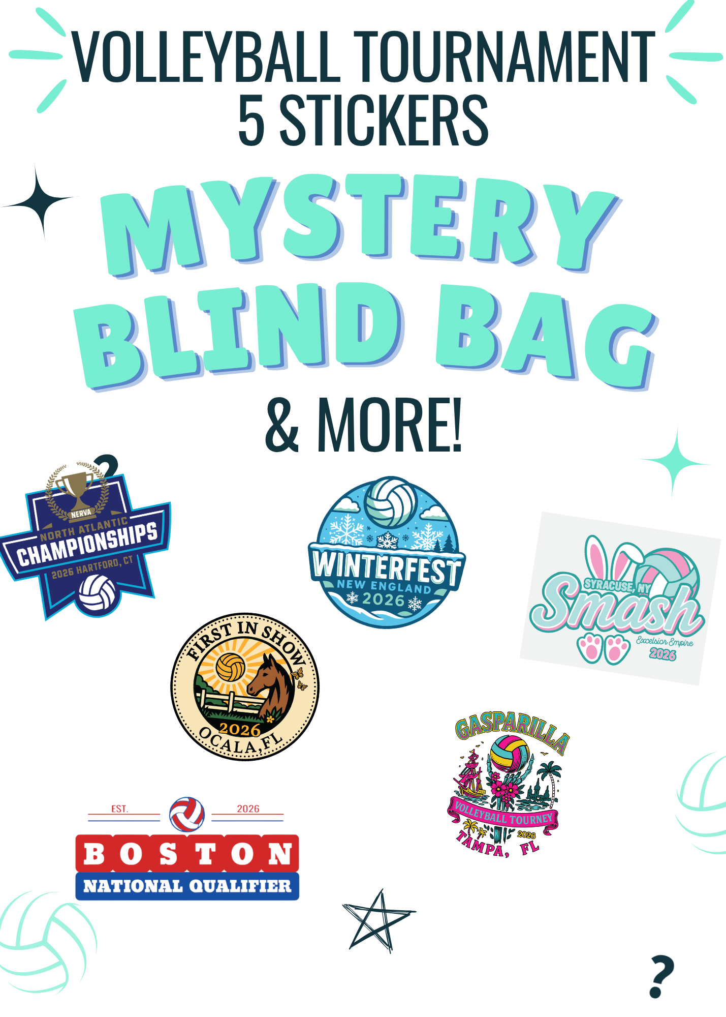 Volleyball Blind Bag 5 Tournament Stickers