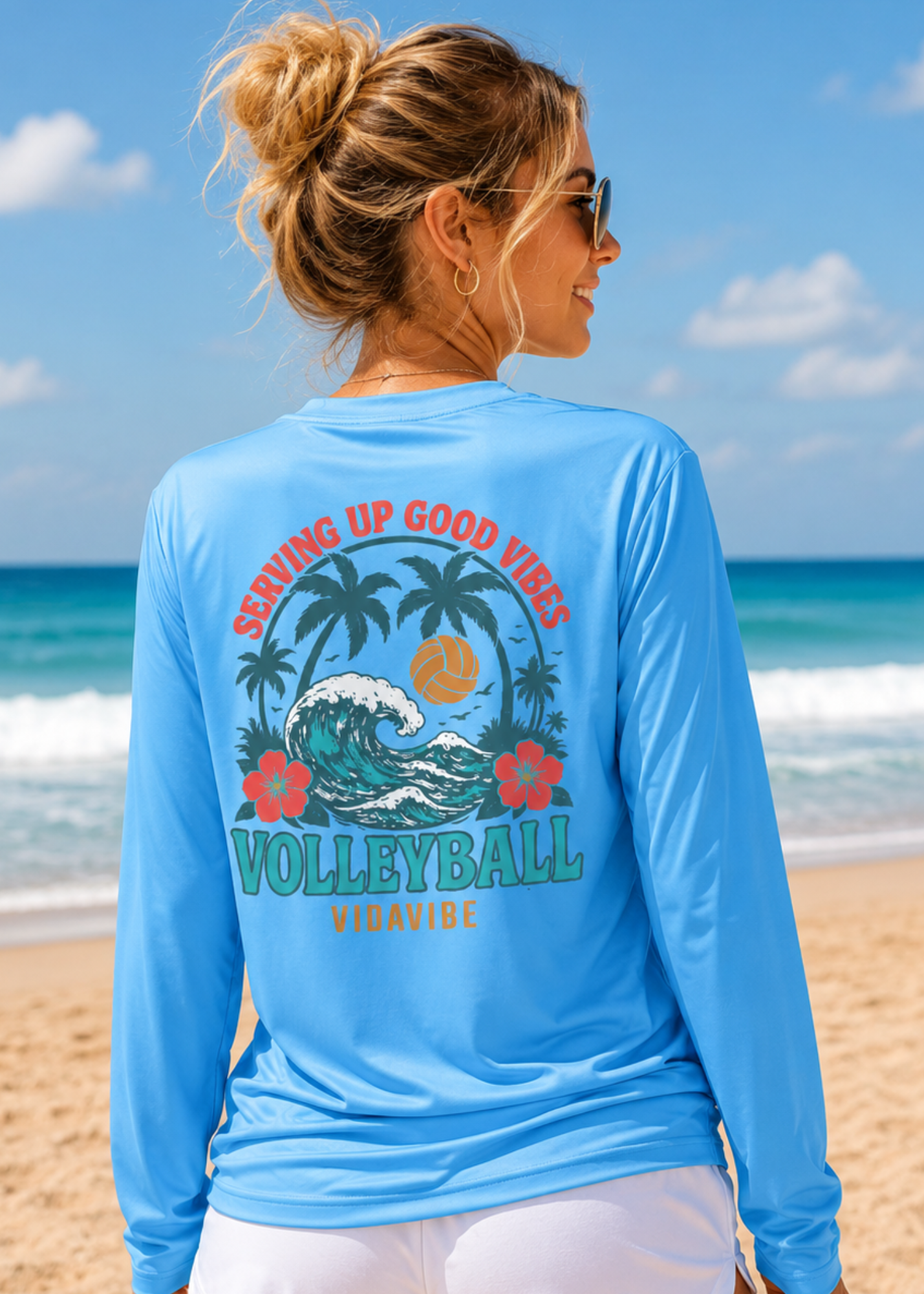 Serving Up Good Vibes Long Sleeve Dri-Fit - Blue