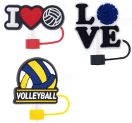 Volleyball Straw Toppers 3 Pack