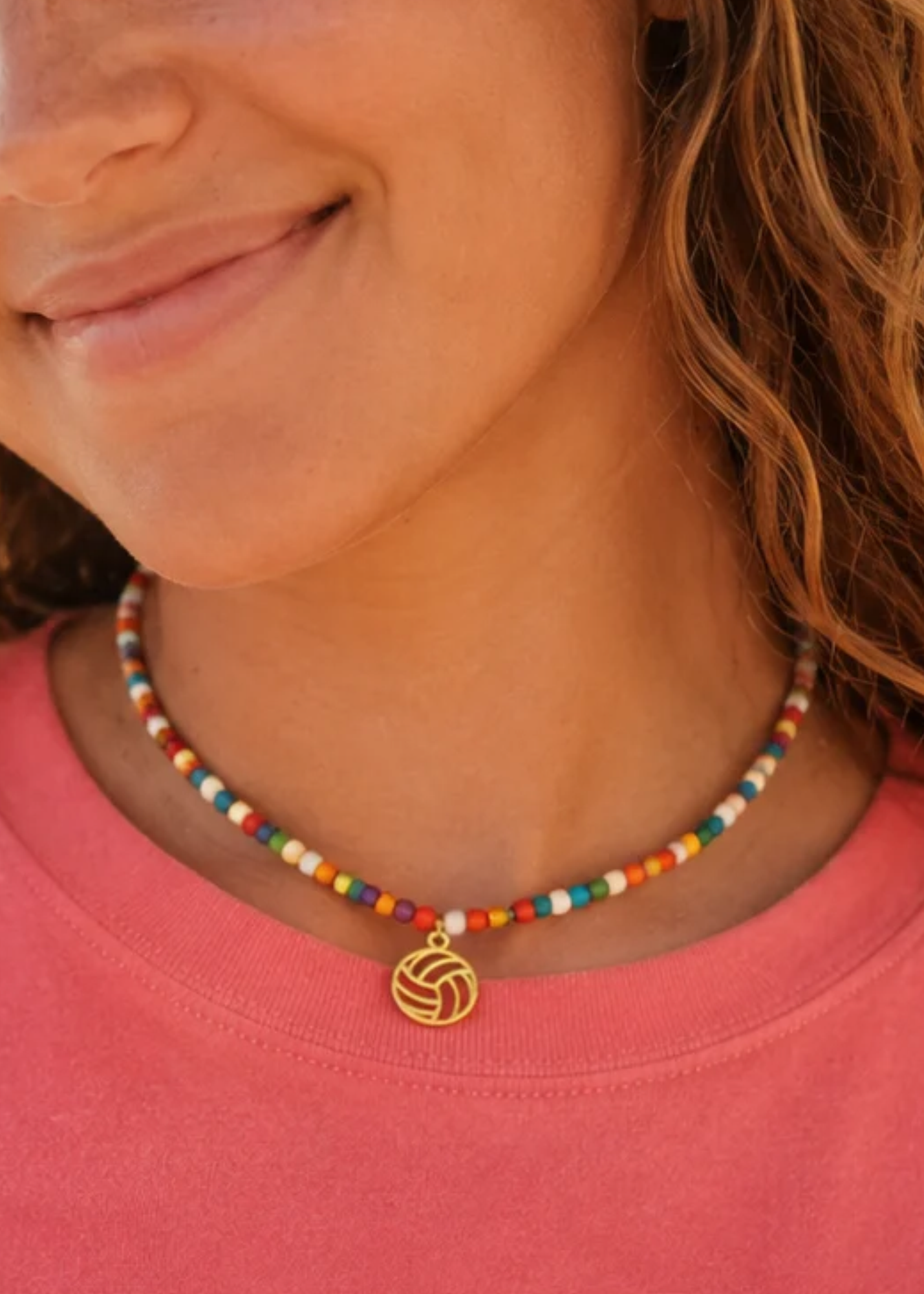 Volleyball Beaded Necklace