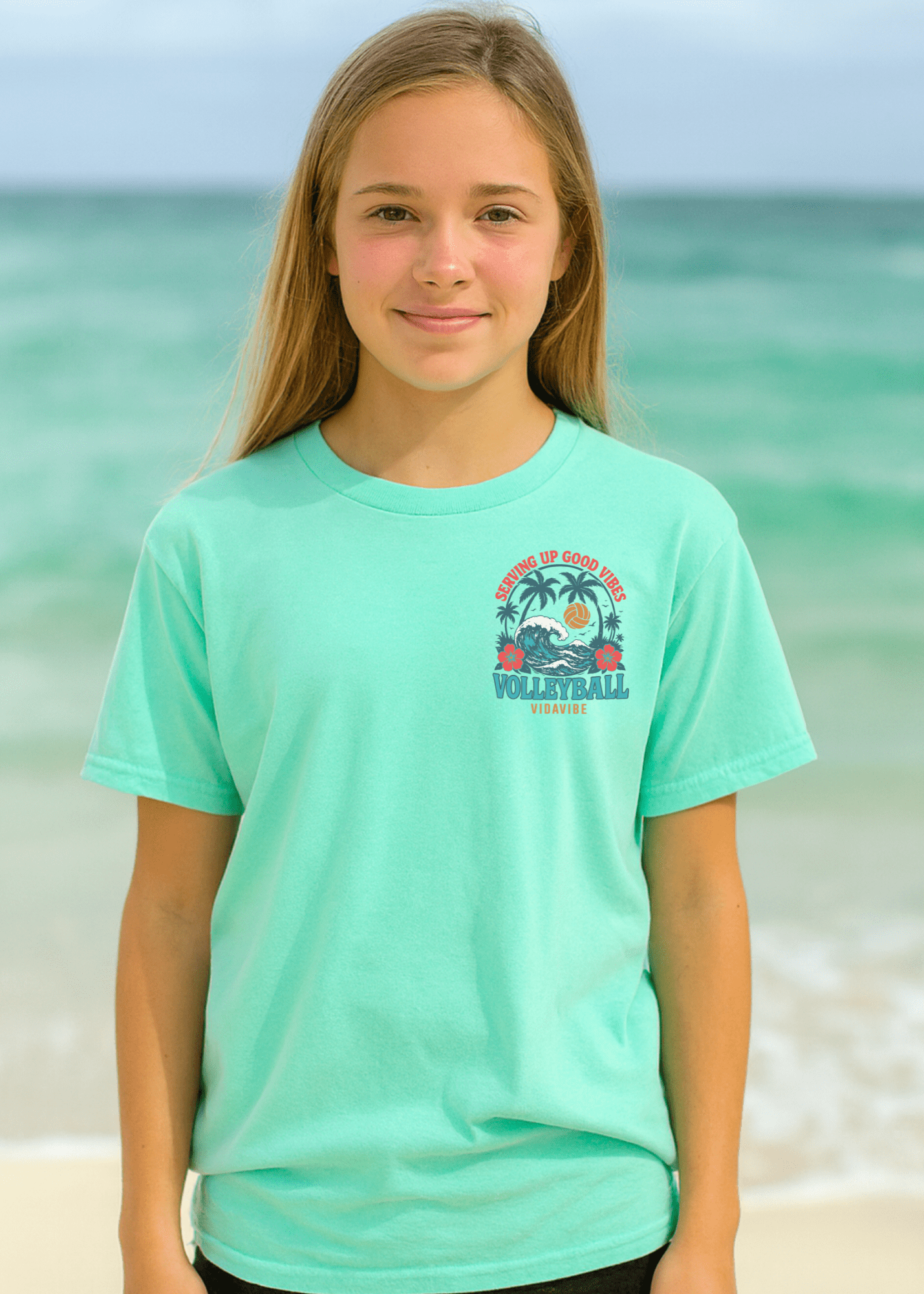 Serving Up Good Vibes Volleyball Tee