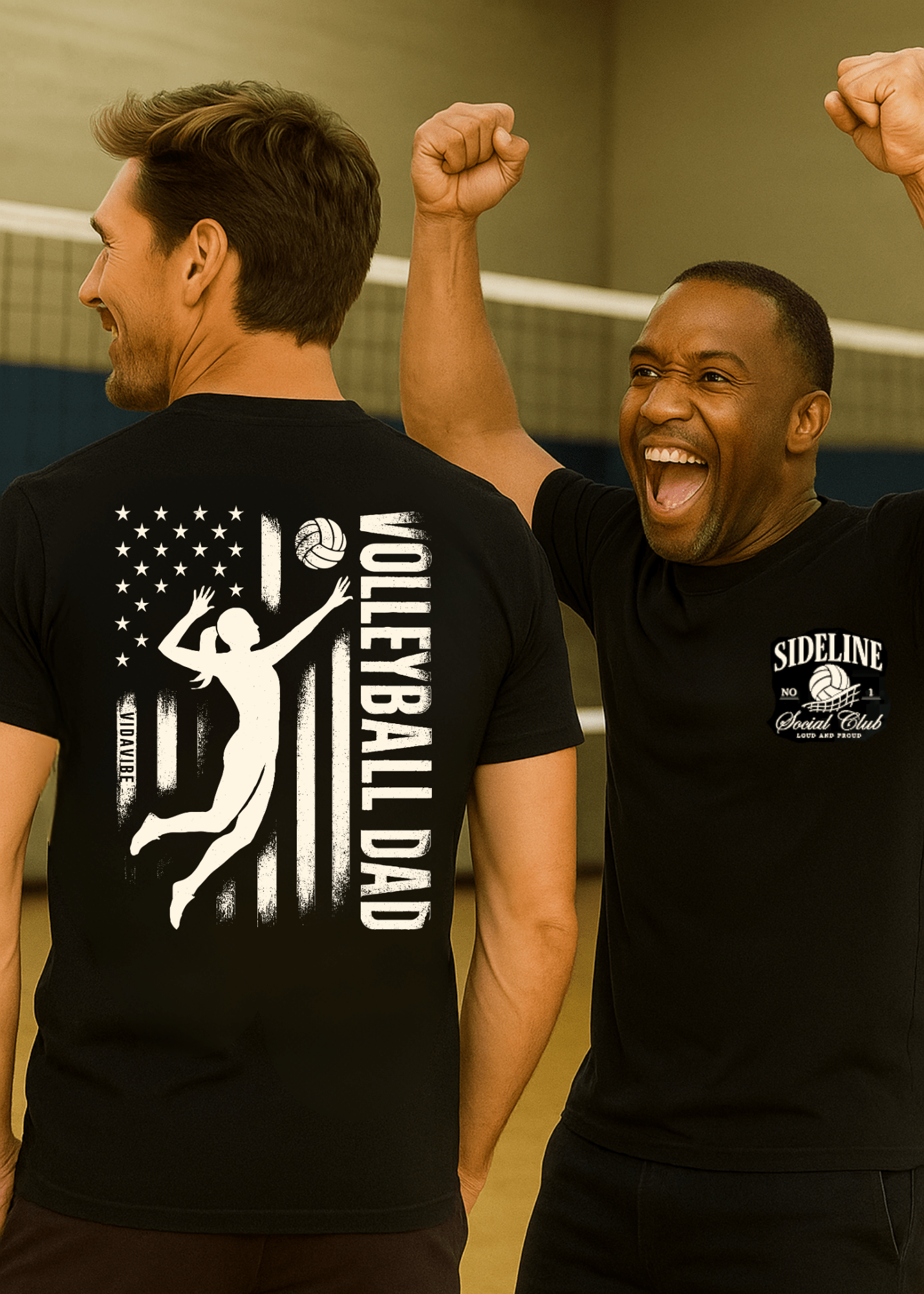 Volleyball Dad Flag Tee