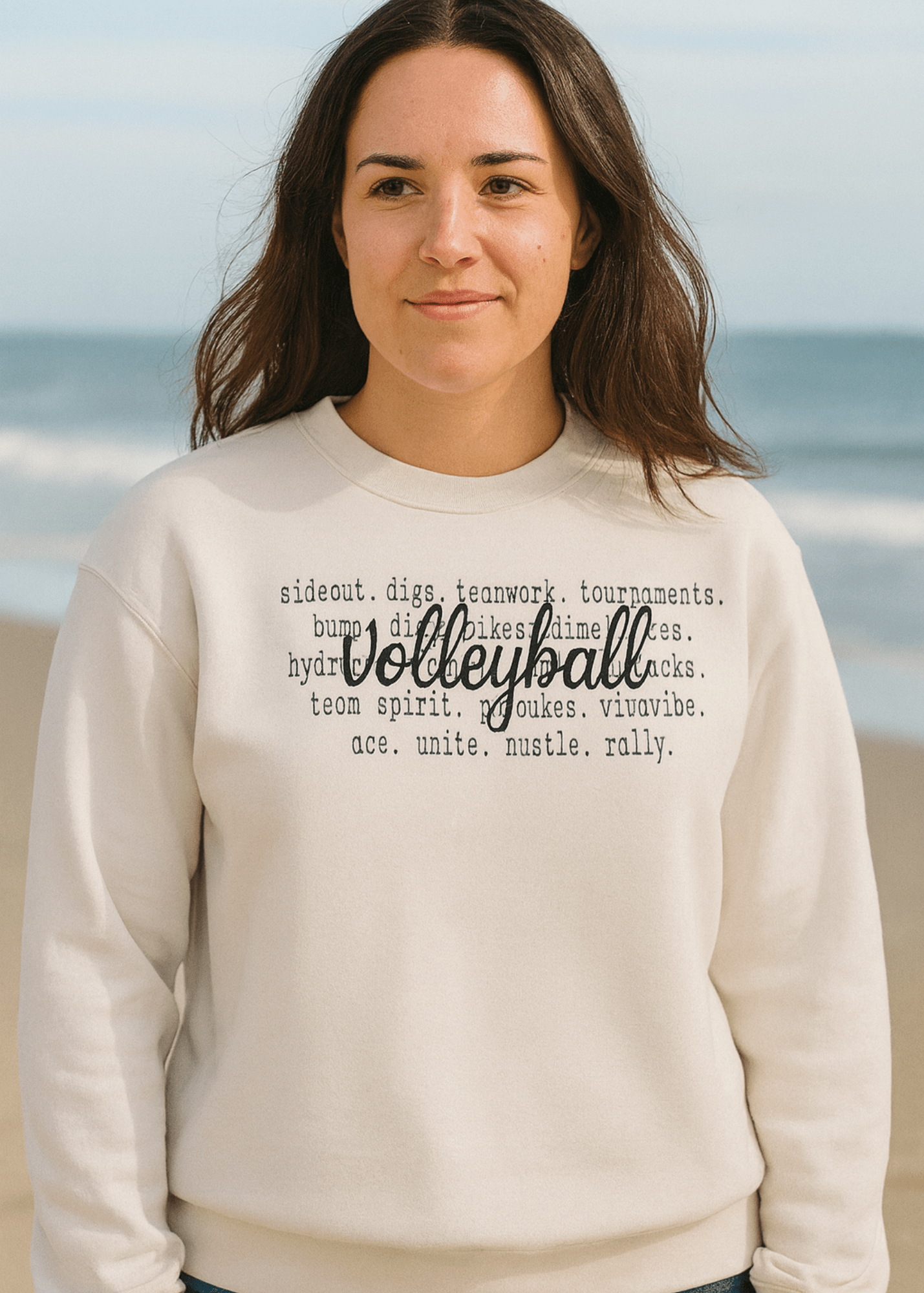 Volleyball Word Collage Sweatshirt