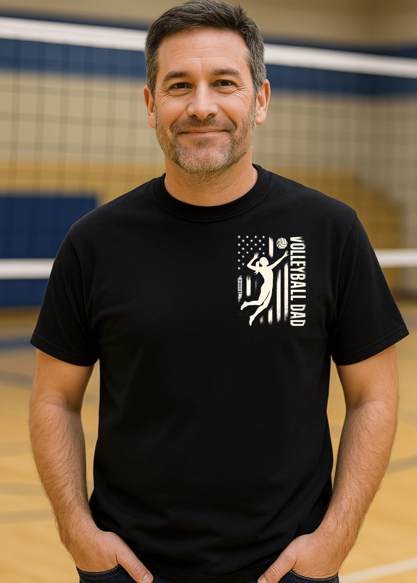 Volleyball Dad Flag Tee