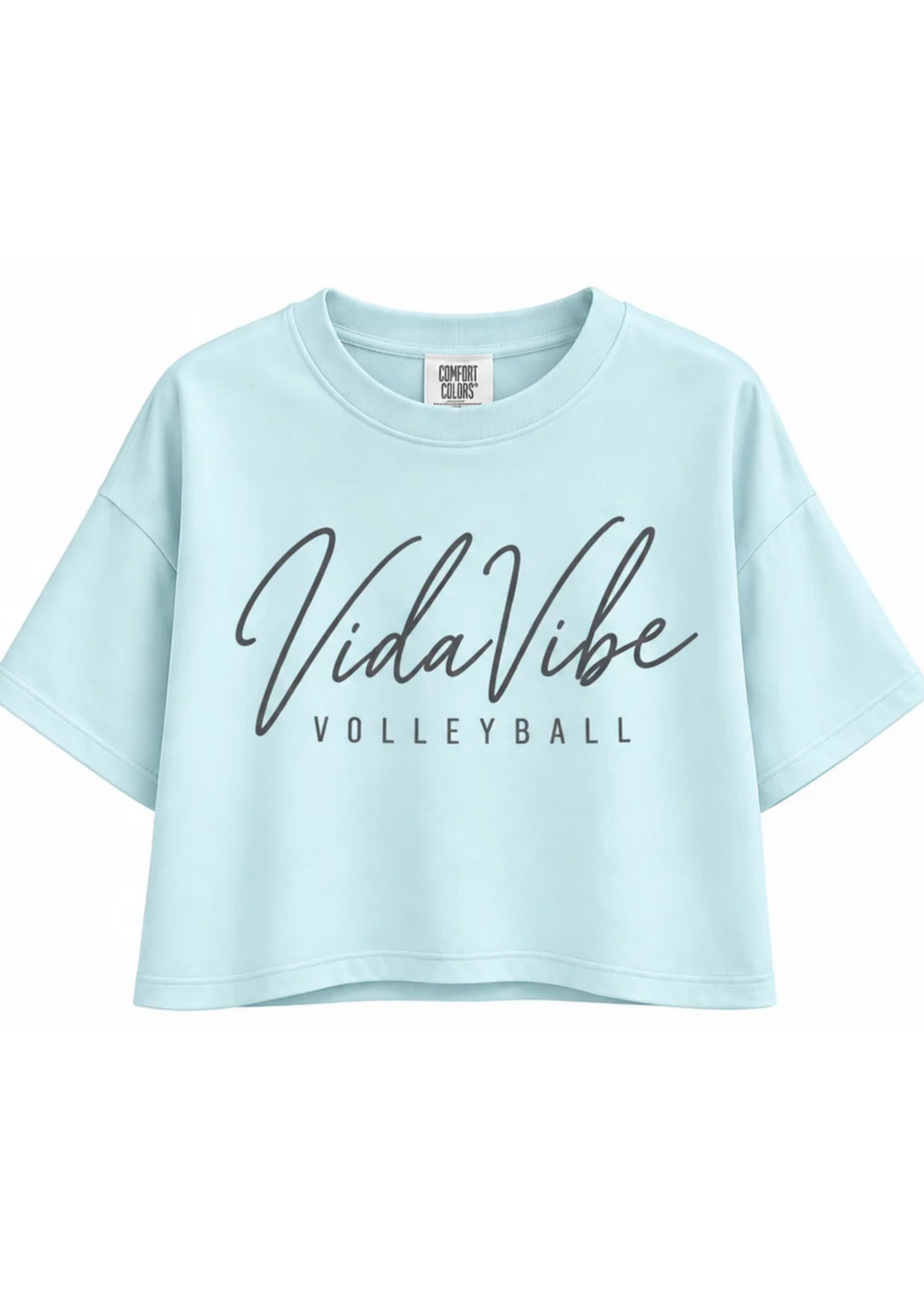 Baby Blue Cropped VidaVibe Lounge Shirt