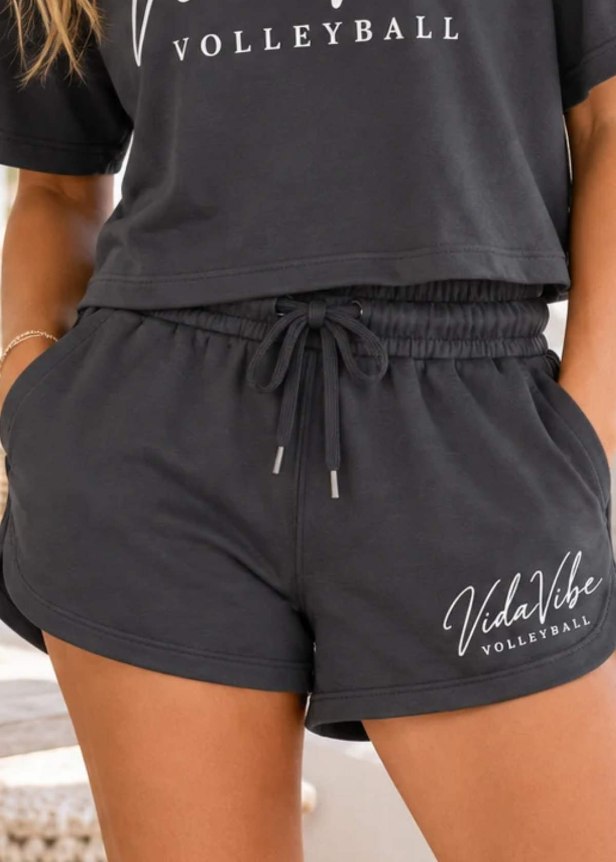 Metallic Gray VidaVibe Lounge Shorts
