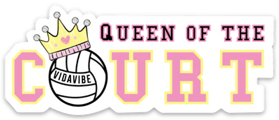 Queen Of The Court Volleyball Sticker - VidaVibe