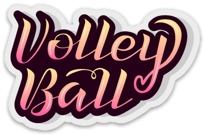 Volleyball Sticker Pink & Yellow Heart - Pura Vida Volleyball
