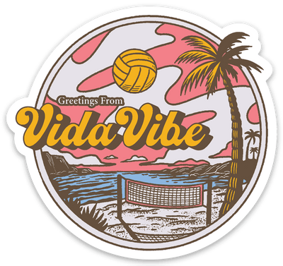 Greetings From VidaVibe Volleyball Sticker - VidaVibe