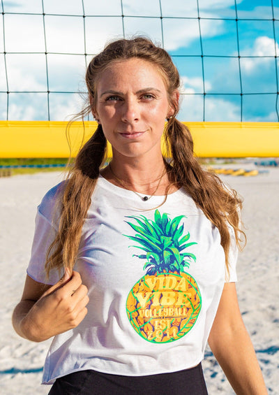 Volleyball Pineapple Crop Tee - VidaVibe Volleyball