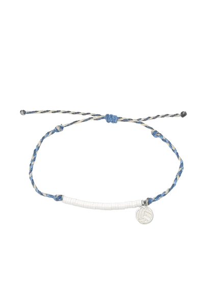 White/Blue Volleyball Bracelet - VidaVibe