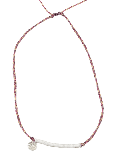 White/Pink Volleyball Necklace - VidaVibe