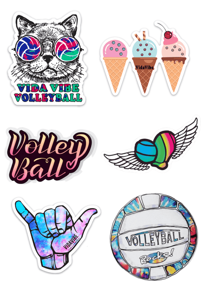 Groovy Volleyball Sticker Pack - VidaVibe Volleyball