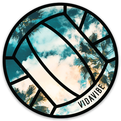 Palm Tree Volleyball Sticker - VidaVibe